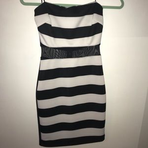 Black and white strip dress